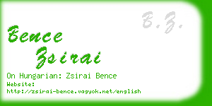 bence zsirai business card